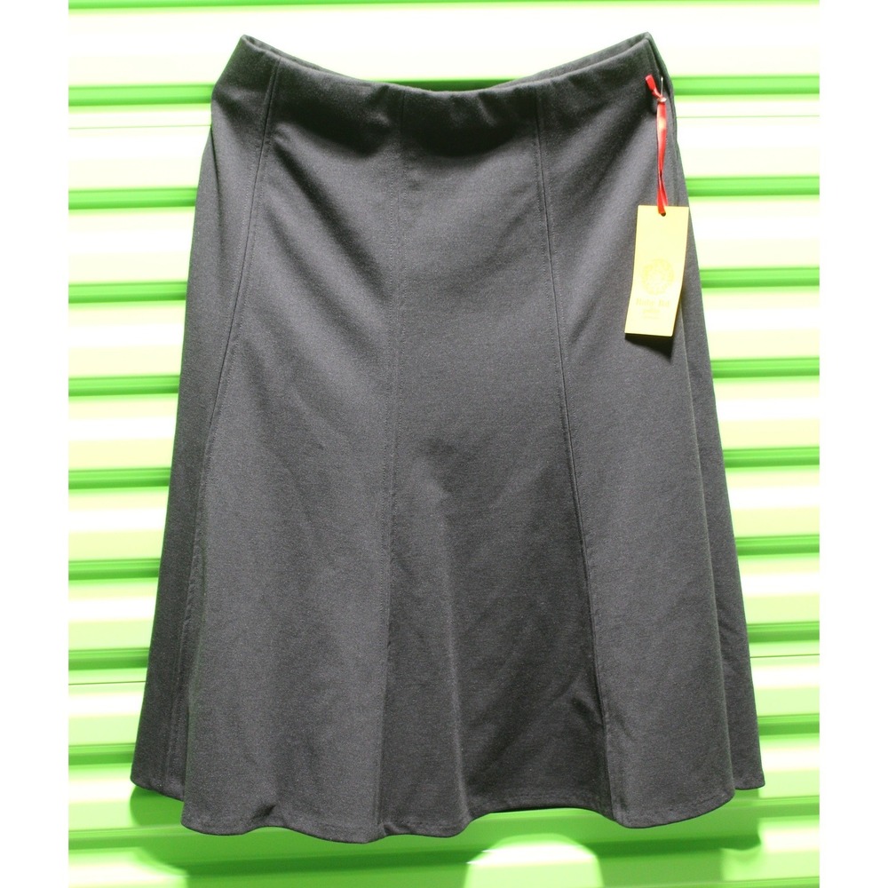 Ruby Rd Petite Black Pull On A-Line Skirt Global Caravan 83720 FM 10P NWT